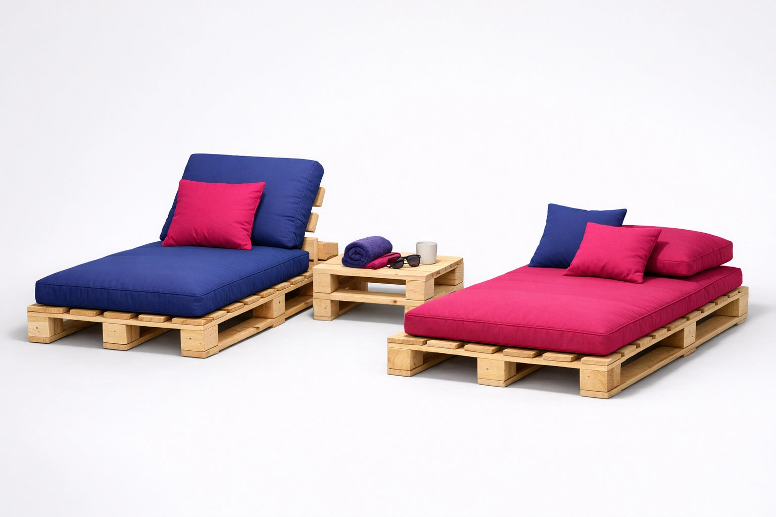 Pallet e pedane con cuscini