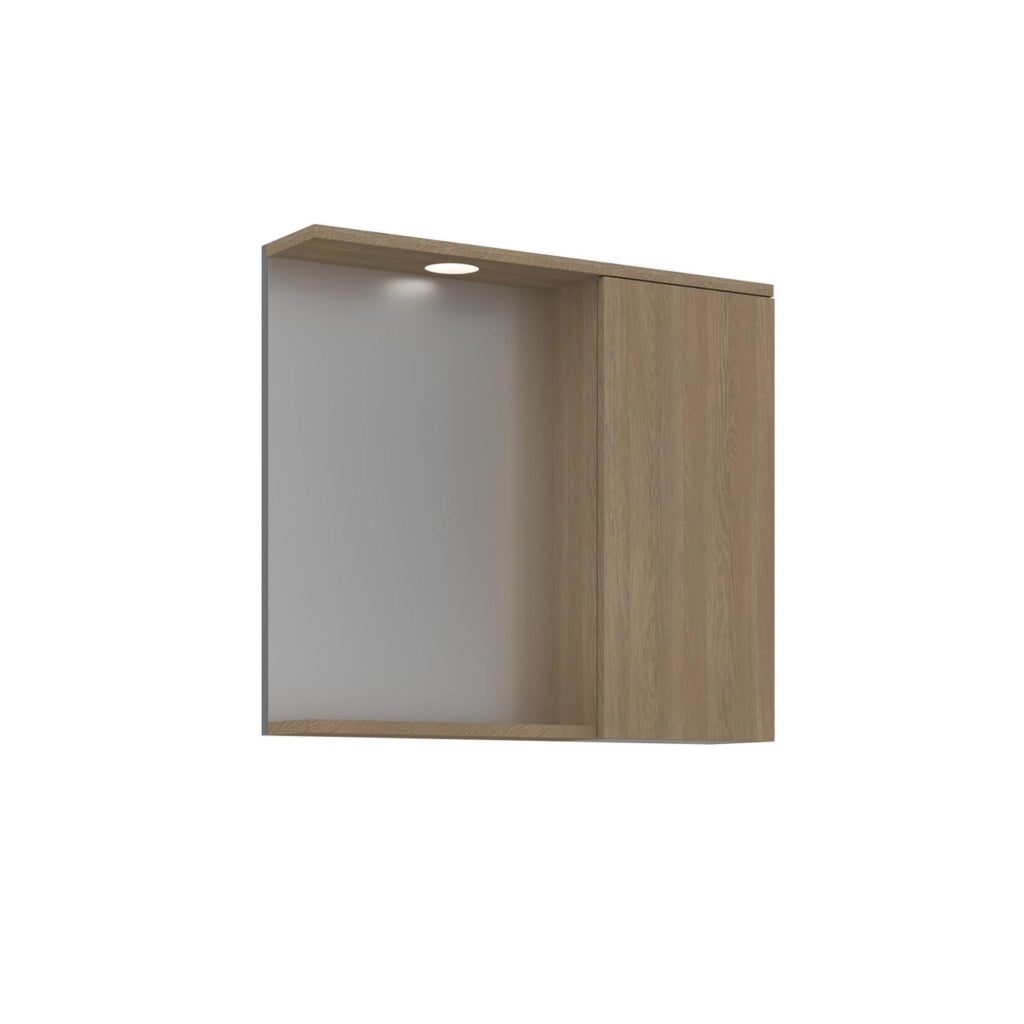 Mobile da bagno con specchio "Purus 80" - 75 x 18 x 68 cm - Rovere Sonomo
