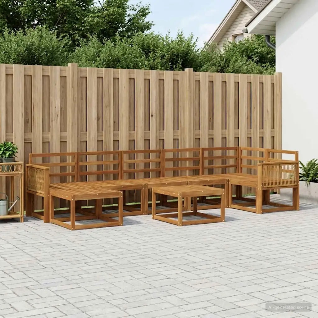 Set di divani da esterno 8 pcs Naturale