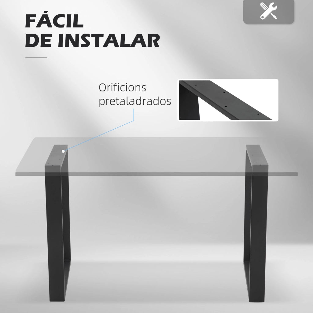 Gambe per tavolo rettangolari ¨C Xylo ¨C metallo nero 60x72 cm con viti