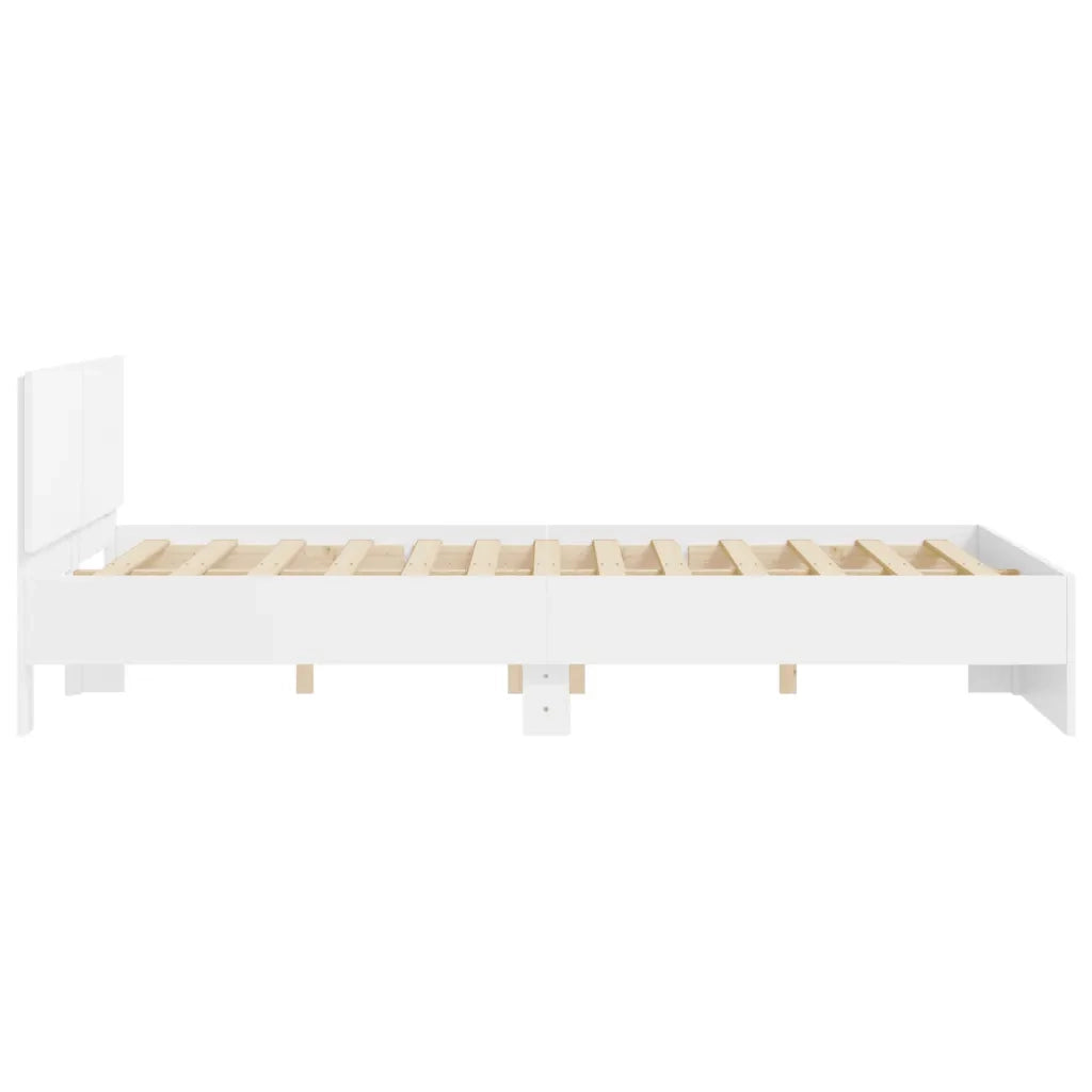 Letto matrimoniale | Letto per adulti | Giroletto con Testiera Bianco 150x200 cm