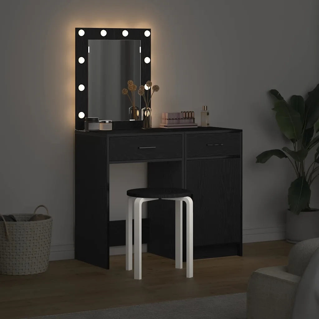 Tavolo da Trucco 2 pcs Nero 50 x 41 x 135 cm Legno multistrato 3334237