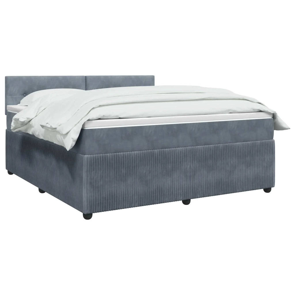 Letto box spring con materasso Grigio Scuro 140 x 190 cm 3451674