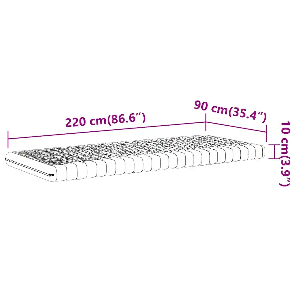 Materasso in Schiuma Bianco 90x220 cm 7 Zone Durezza 20 ILD 4016655