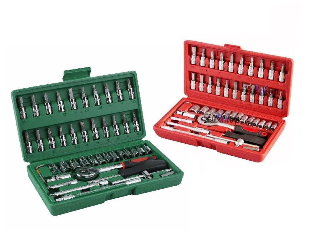 SET CHIAVI A BUSSOLA CON CRICCHETTO 46 PZ PEZZI CACCIAVITE ESAGONALE CHIAVE