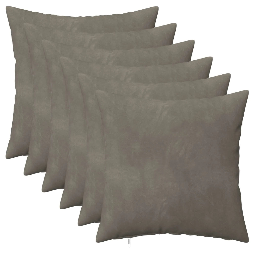 Cuscino con cuscino HEERLEN 6 pz Grigio Chiaro Velluto 923508