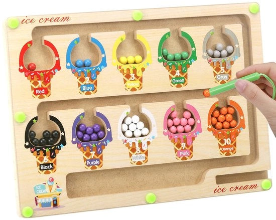 Gioco Educativo a Senso Magnetico - Sviluppo della Motoria Finemente - Gioco in Legno - Colorazione a Senso - Adatto per Bambini di 2-5 Anni