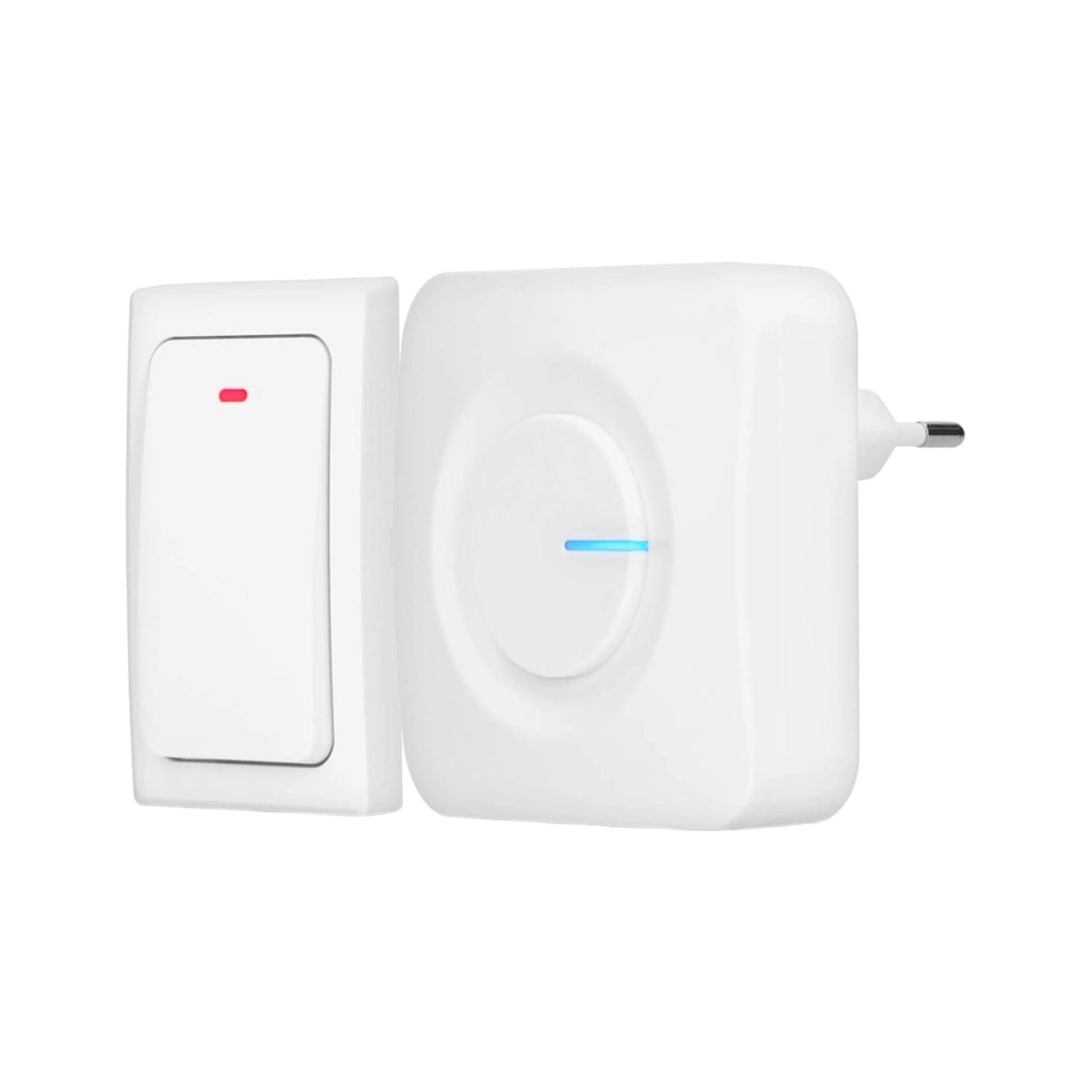 Campanello Senza Fili Cinetico Impermeabile IP44 Portata Fino a 200 metri Bianco Alecto