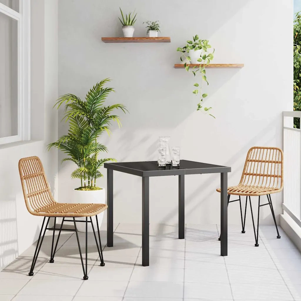 Set da Pranzo per Giardino 3 pcs Marrone