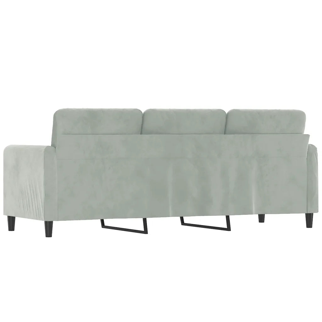 Divano a 3 Posti-Sofa 3 Posti Grigio Chiaro 180 cm in Velluto 286656