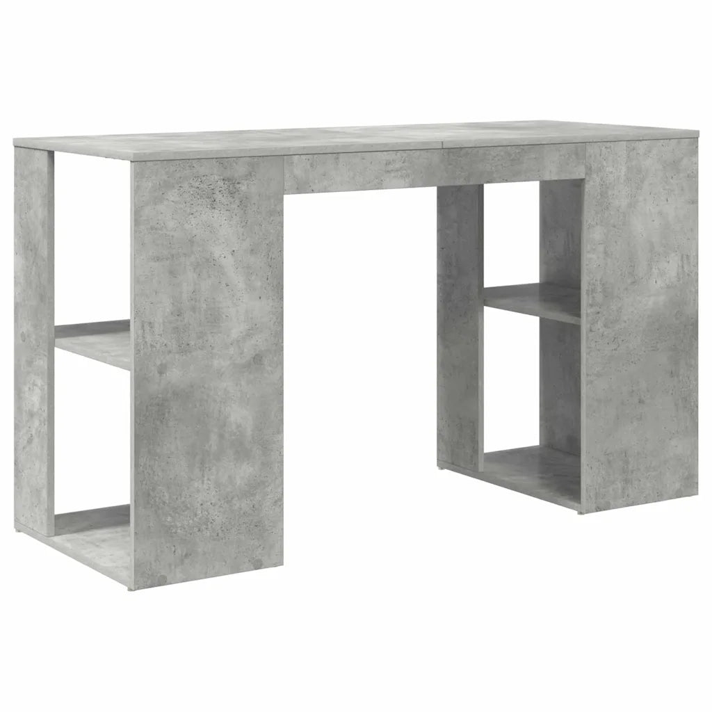Scrivania | Tavolo da Ufficio Grigio cemento 130 x 50.5 x 75 cm Legno multistrato