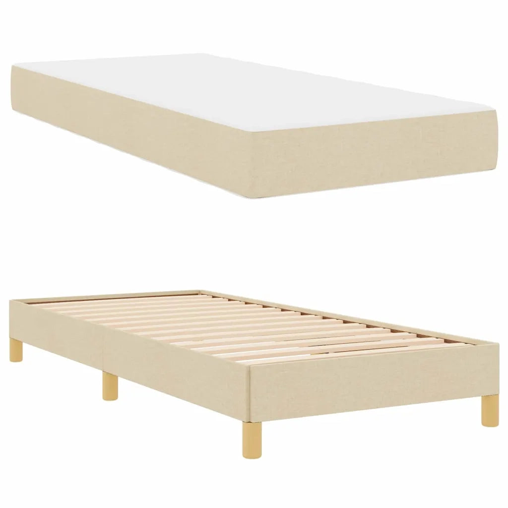 Letto a molle con materasso Crema 100 x 200 cm Tessuto 3398547