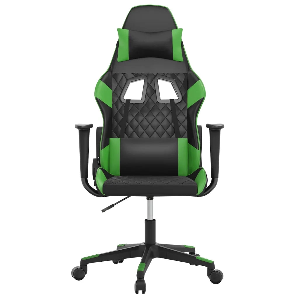 Sedia da Gaming Massaggiante Nero e Verde in Similpelle 345514