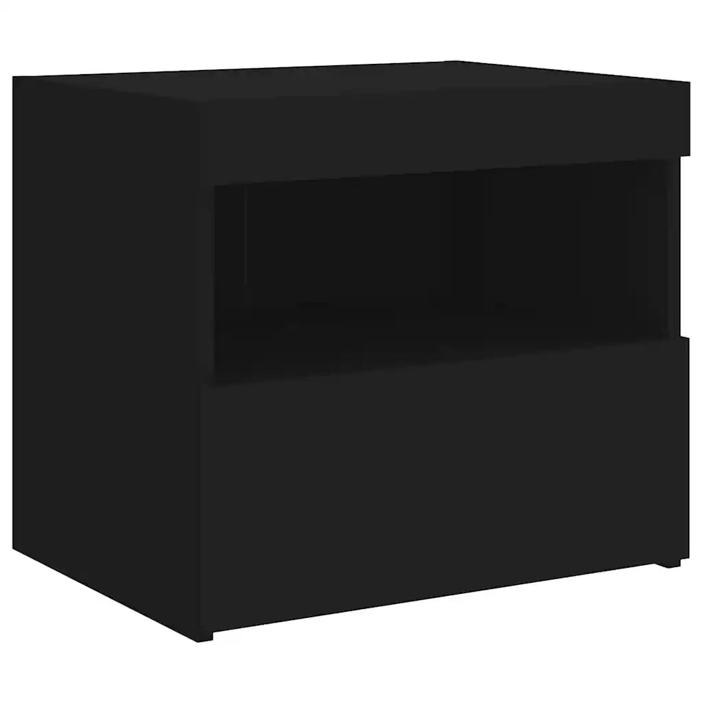 Comodini con Luci LED 2pz Neri 50x40x45 cm 836766