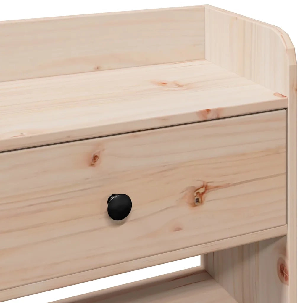 Testiera con Contenitore-Testiera con Ripiani 90 cm Legno Massello di Pino