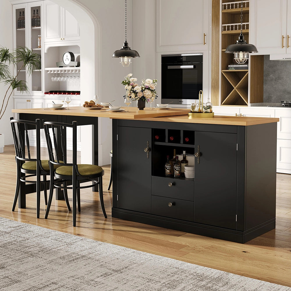Tavolo bar rotante - Xylo - estensibile 120-180cm nero design