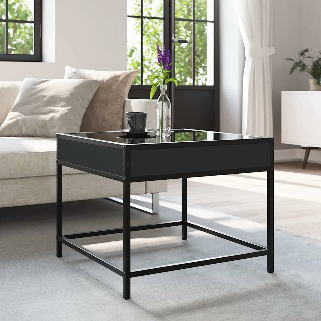 Tavolino da Salotto con LED Infinity Nero 50x50x41 cm 847677