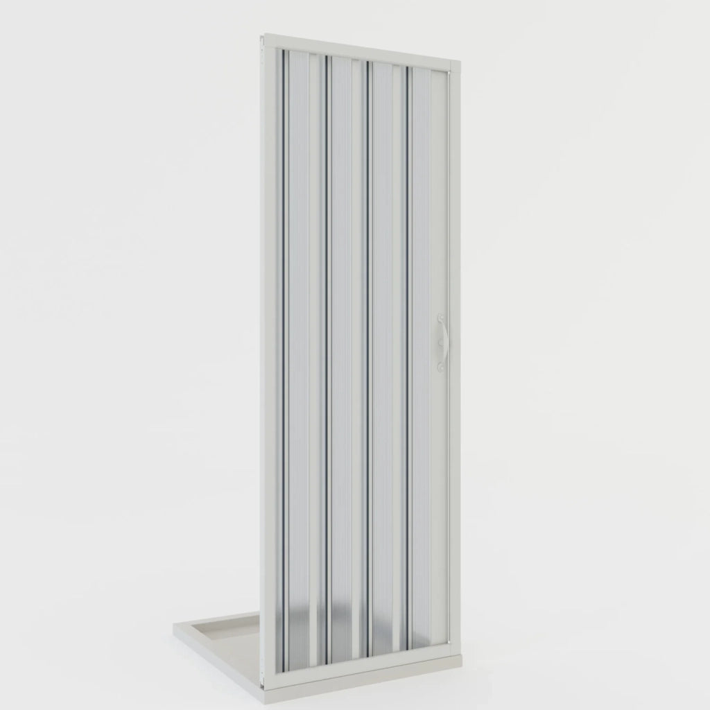 Porta doccia a soffietto in PVC 80 cm H 185 mod. Giglio con apertura laterale