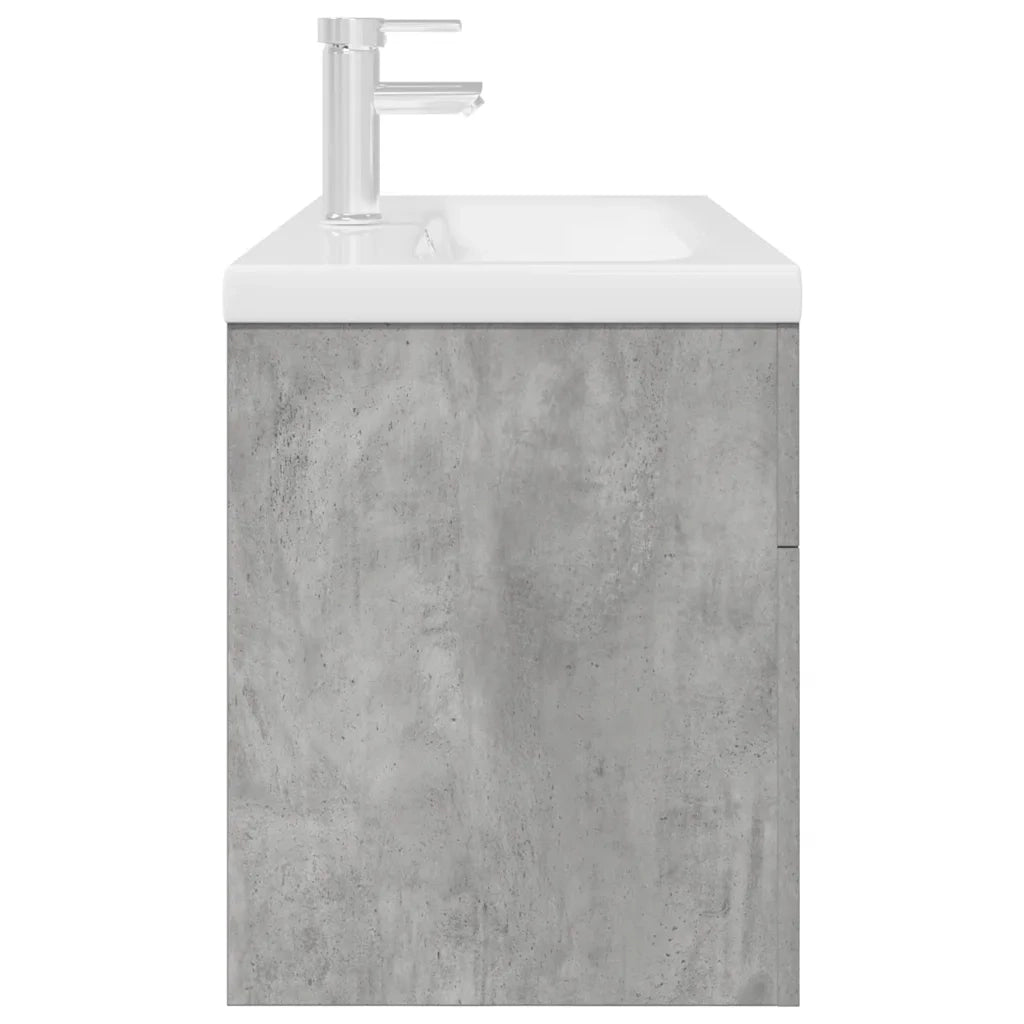 Mobile da Bagno con Lavabo Integrato e Rubinetto Grigio Cemento 3324891
