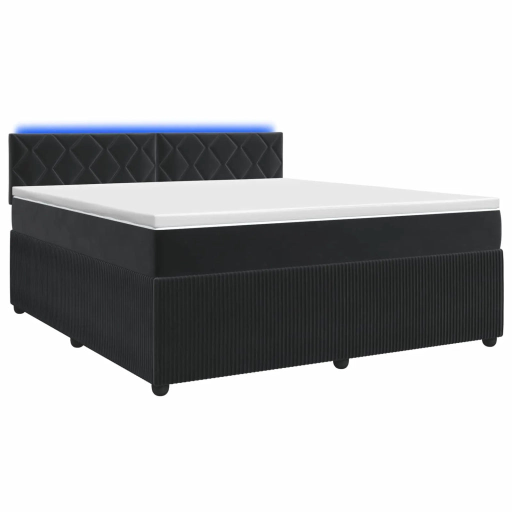 Letto box spring con materasso Nero 140 x 200 cm Velluto 3453163