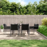 Set Pranzo da Giardino 7 pz con Cuscini in Polyrattan e Acciaio 3187056