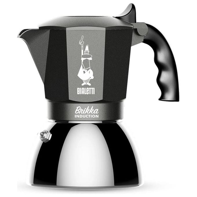 Bialetti 0007317 Brikka Induction Caffettiera Moka 4 tazze per induzione colore Nero