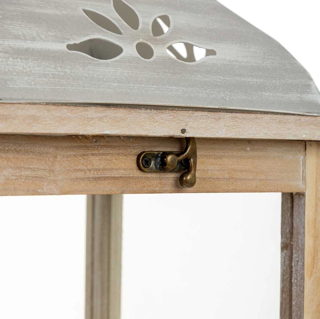 Lanterna in legno 23,5x23,5x61h cm