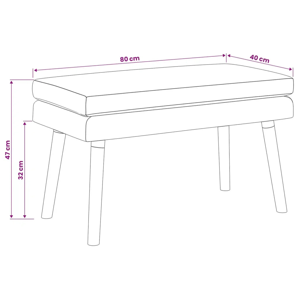 Panchina a doppio strato Bianco 80 x 40 x 47 cm Tessuto 42038442