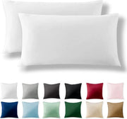 Set di 2 Cuscini di cotone 40x80 cm - 100% Rafforzato con Cerniera a Fermo-ritaglio