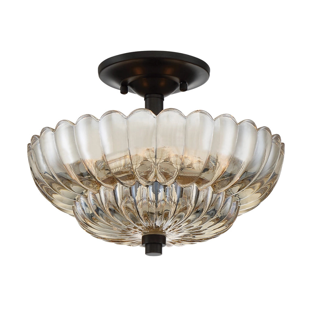 Plafoniera Quoizel Whitecap Ø30 vetro 3xE14 trasparente