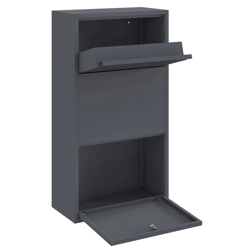 Cassetta per pacchi con porta Antracite 44 x 22 x 82 cm Acciaio 874921