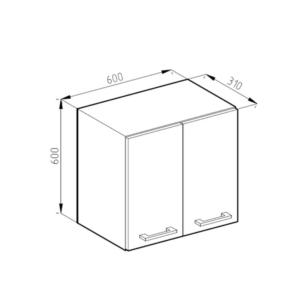 Vicco Pensile da cucina Bianco lucido 60 cm