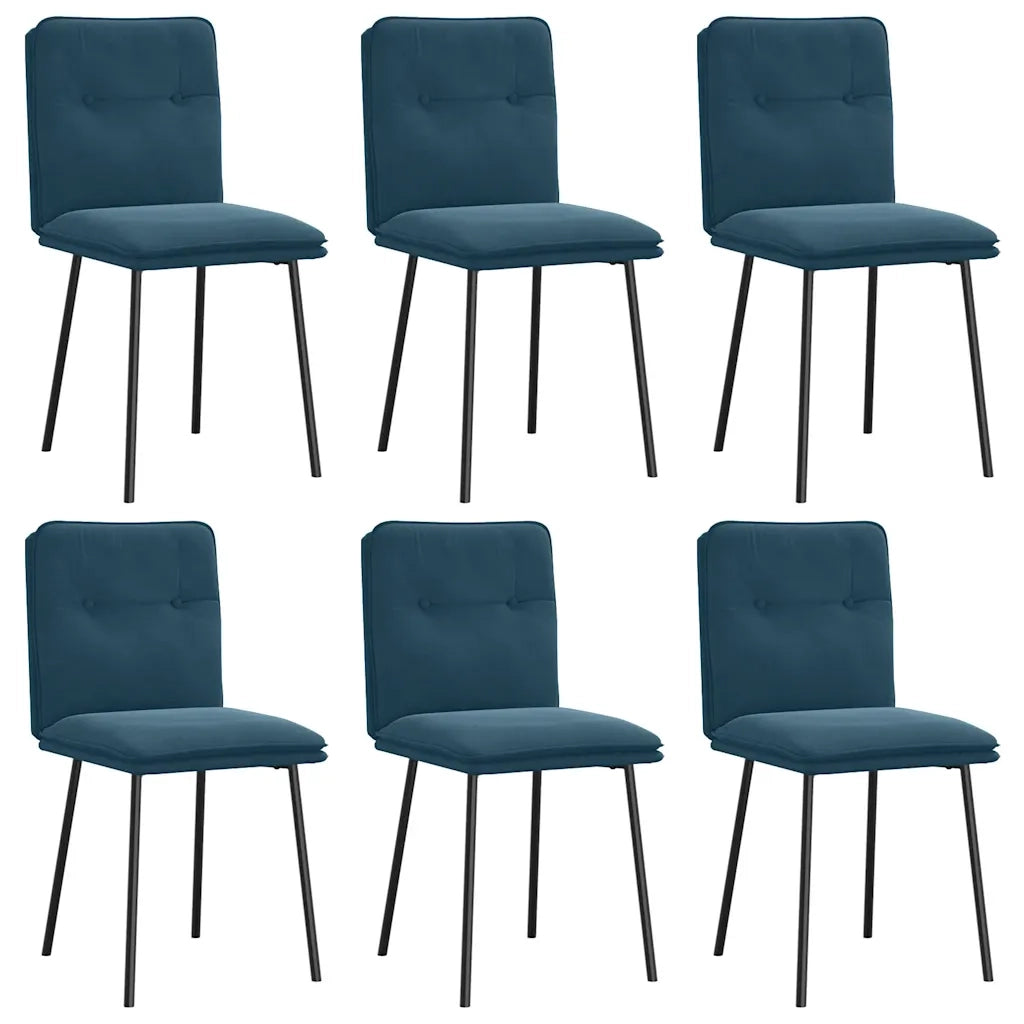 Sedie da Pranzo 6 pz Blu in Velluto 3315689