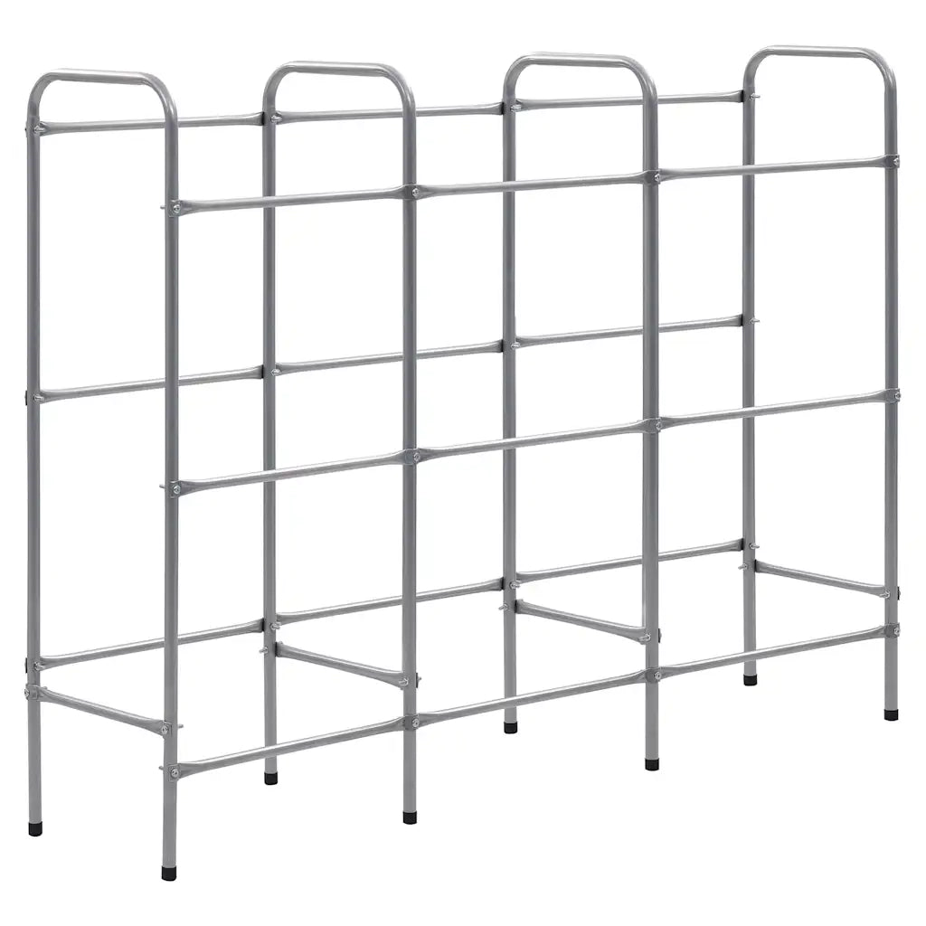 Supporto con Ripiani per 9 Casse Argento 145x33x116 cm Acciaio 285214