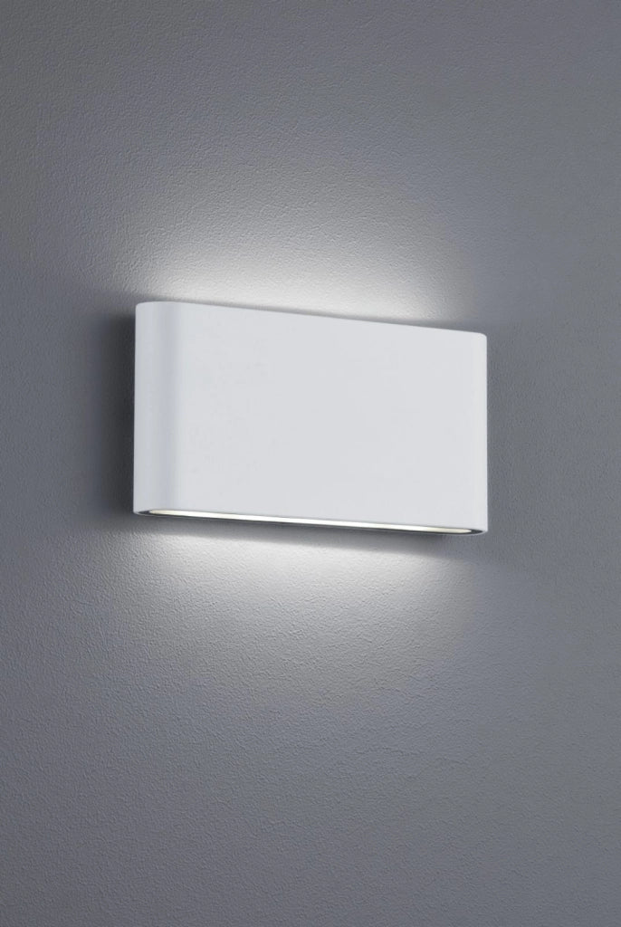 THAMES II APPLIQUE DA ESTERNO LED 10W 900lm, 3000K BI-EMISSIONE FUSIONE ALLUMINIO BIANCO OPACO IP54 L. 17,5CM