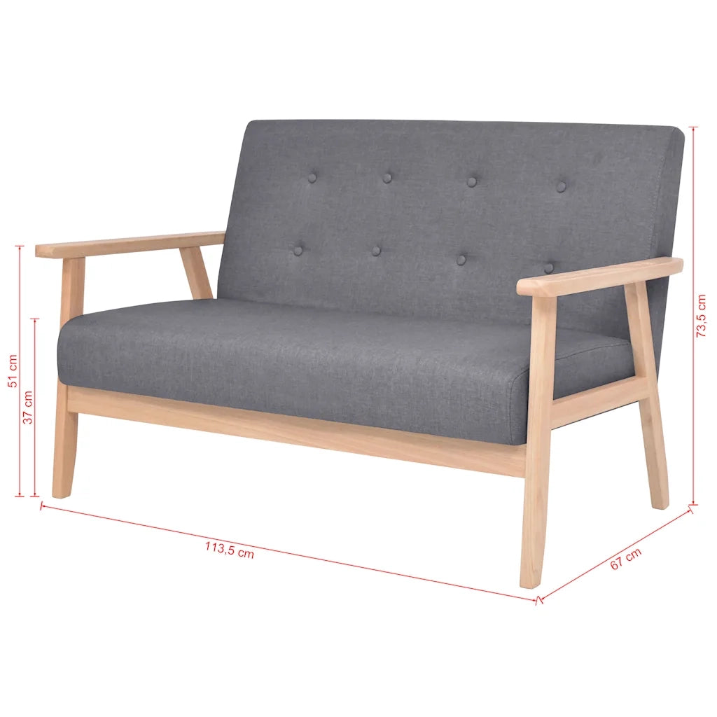 Set di Divani 2 pz in Tessuto Grigio Scuro 274923