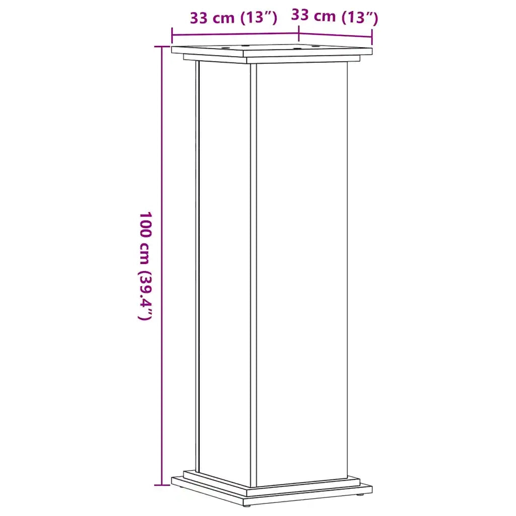 Supporto per Piante Bianco 33x33x100 cm in Truciolato 852978