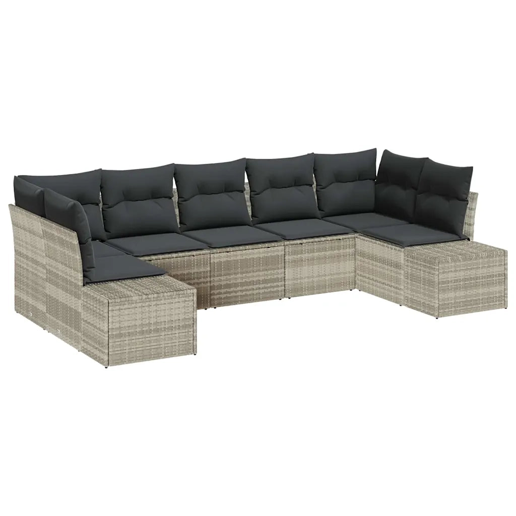 Set Divano da Giardino 7 pcs Grigio chiaro Poly Rattan 3355881