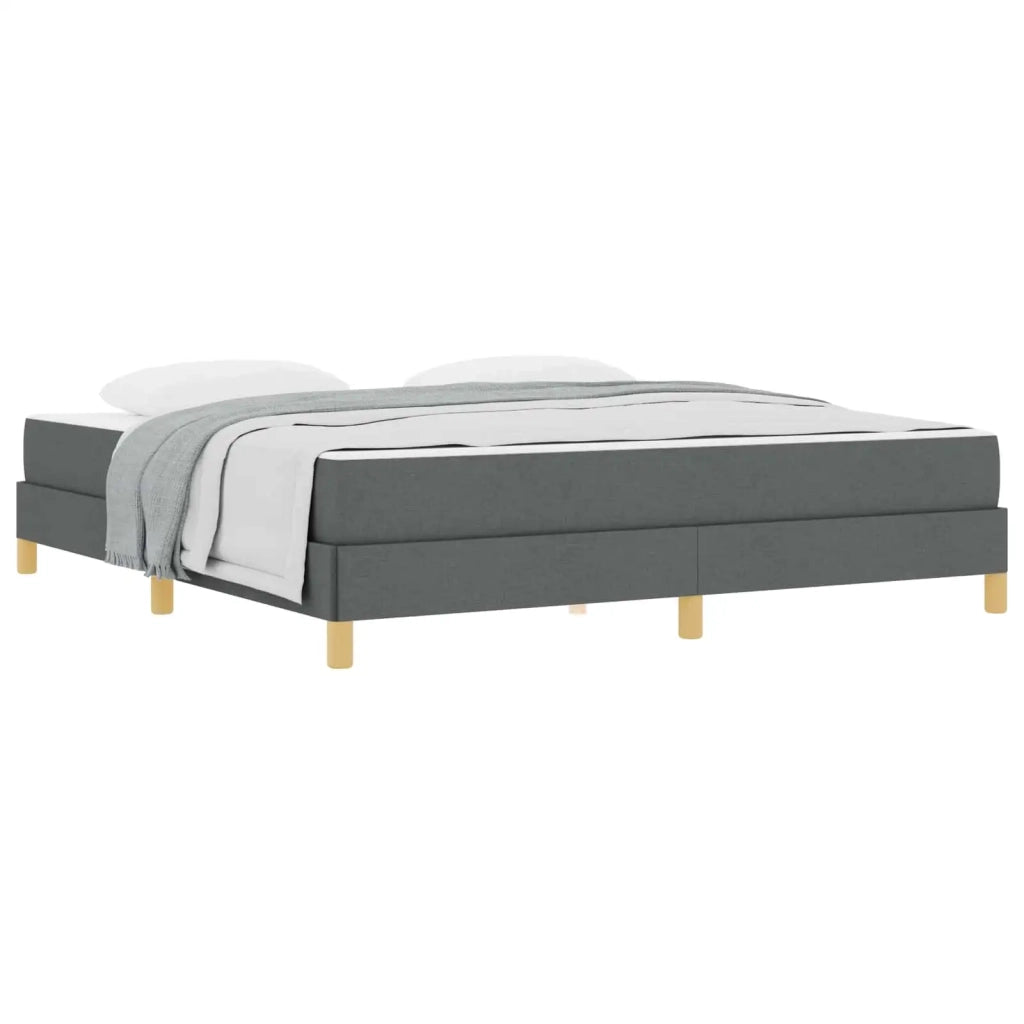 Letto a molle con materasso Grigio scuro 180 x 200 cm Tessuto