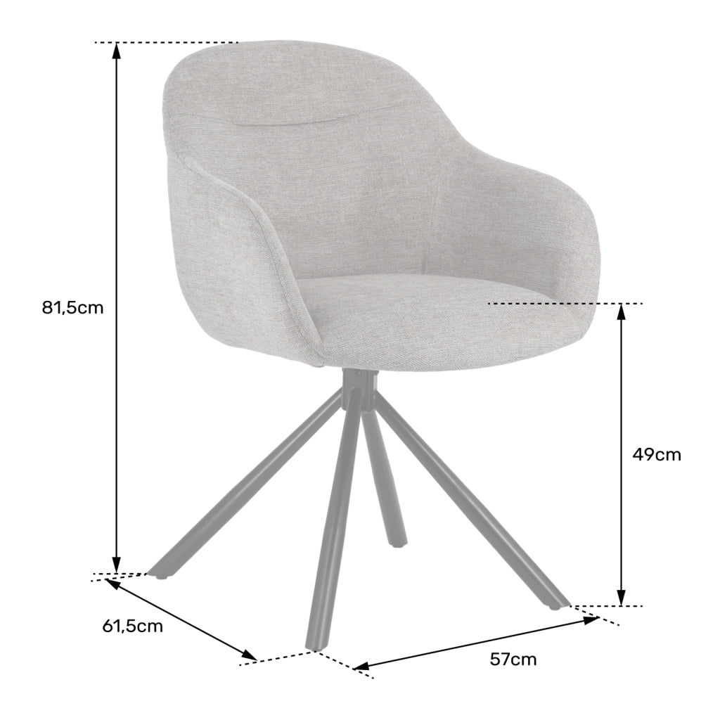 Set di 2 sedie in tessuto grigio SAFFI
