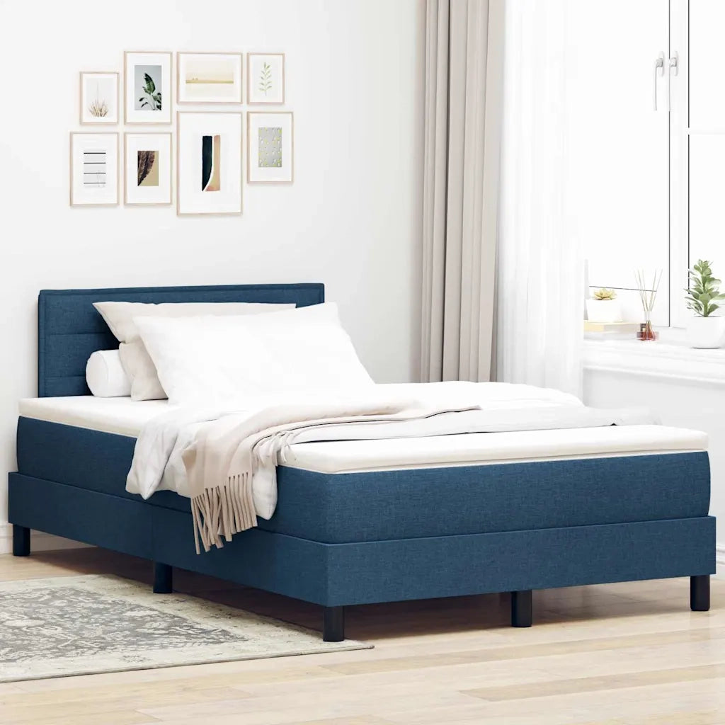 Letto a molle con cuscino con testiera Blu 120 x 200 cm Tessuto 3338607