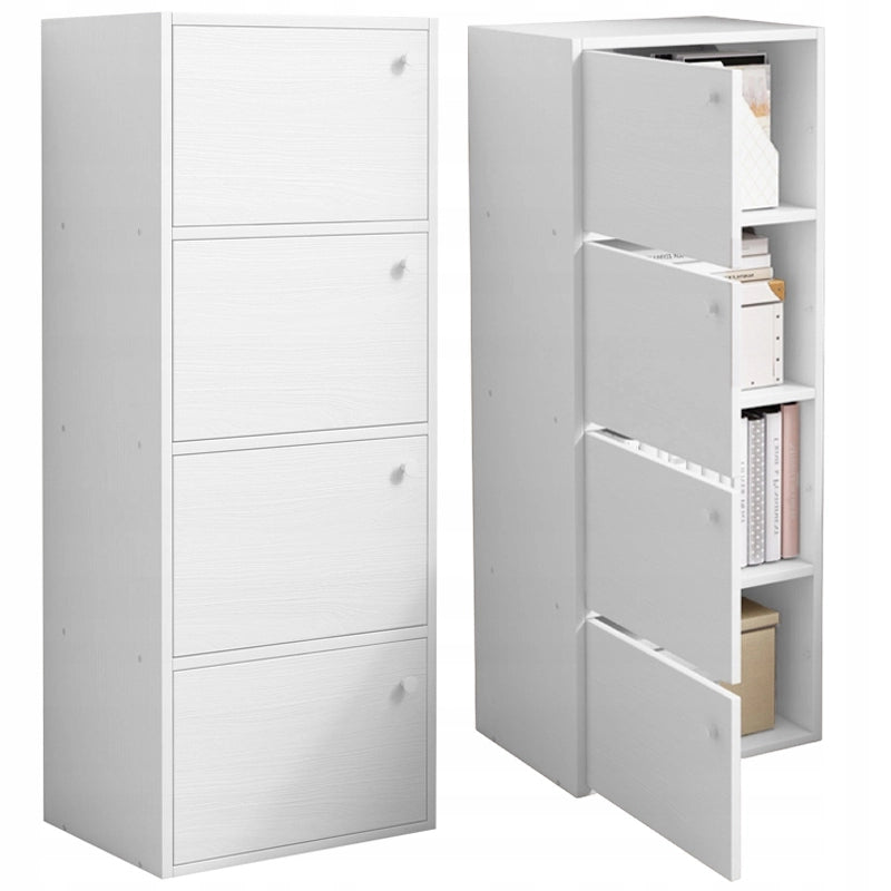 Moderno armadio capiente cassettiera grande bianco scandinavo loft retrò 4 ripiani