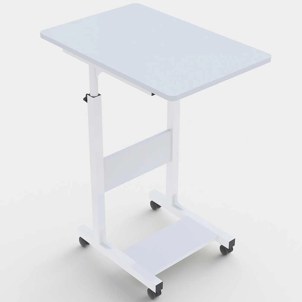 Tavolo Scrivania Porta Pc Computer Regolabile Tavolino Letto Divano Ruote Bianco