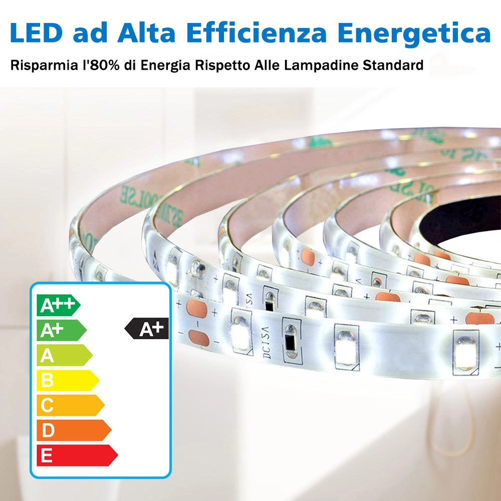 Aica Specchio da bagno rotondo con LED 70 x 70 cm + antiappannamento + interruttore a sfioramento