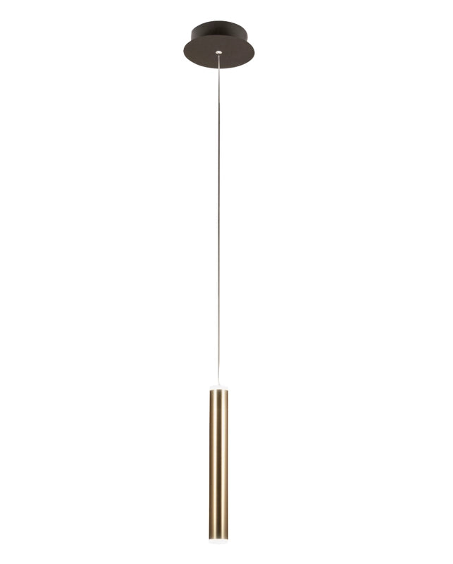 Lampada a sospensione singola ottone Prado di Fabas Luce - LED 6,5W dimmerabile, design moderno