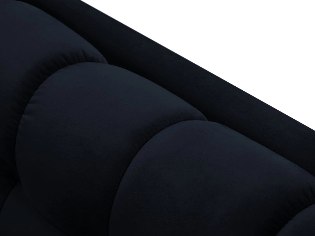 Cosmopolitan Design - Divano angolare destro "Bali" 5 posti in velluto blu scuro 