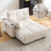 Poltrona palma - Xylo - cuscini rigati con portaoggetti beige