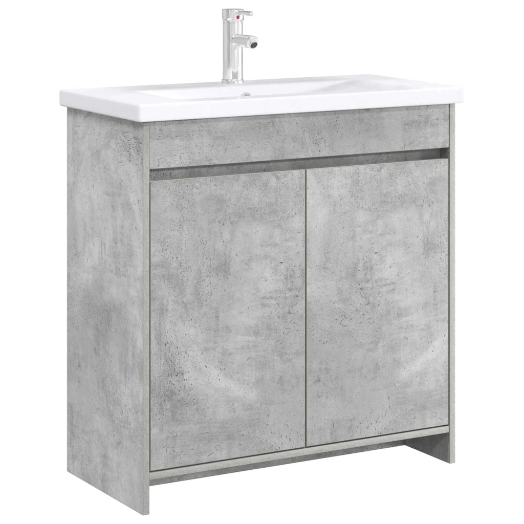 Mobiletto da Bagno Sotto Lavabo Grigio Cemento 890787