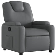 Poltrona | Sedia Relax Reclinabile Grigia in Similpelle