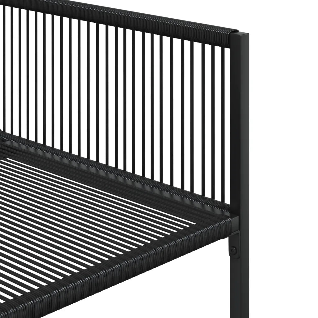 Set da Pranzo da Giardino 9 pz Nero in Polyrattan 3295038